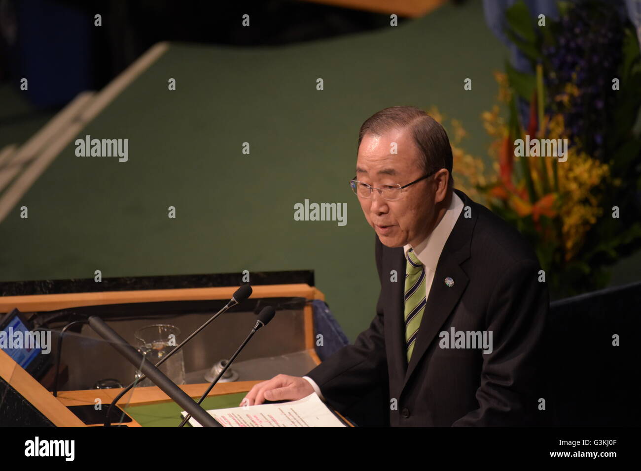 New York City, United States. 22nd Apr, 2016. UN Secretary-General Ban ...