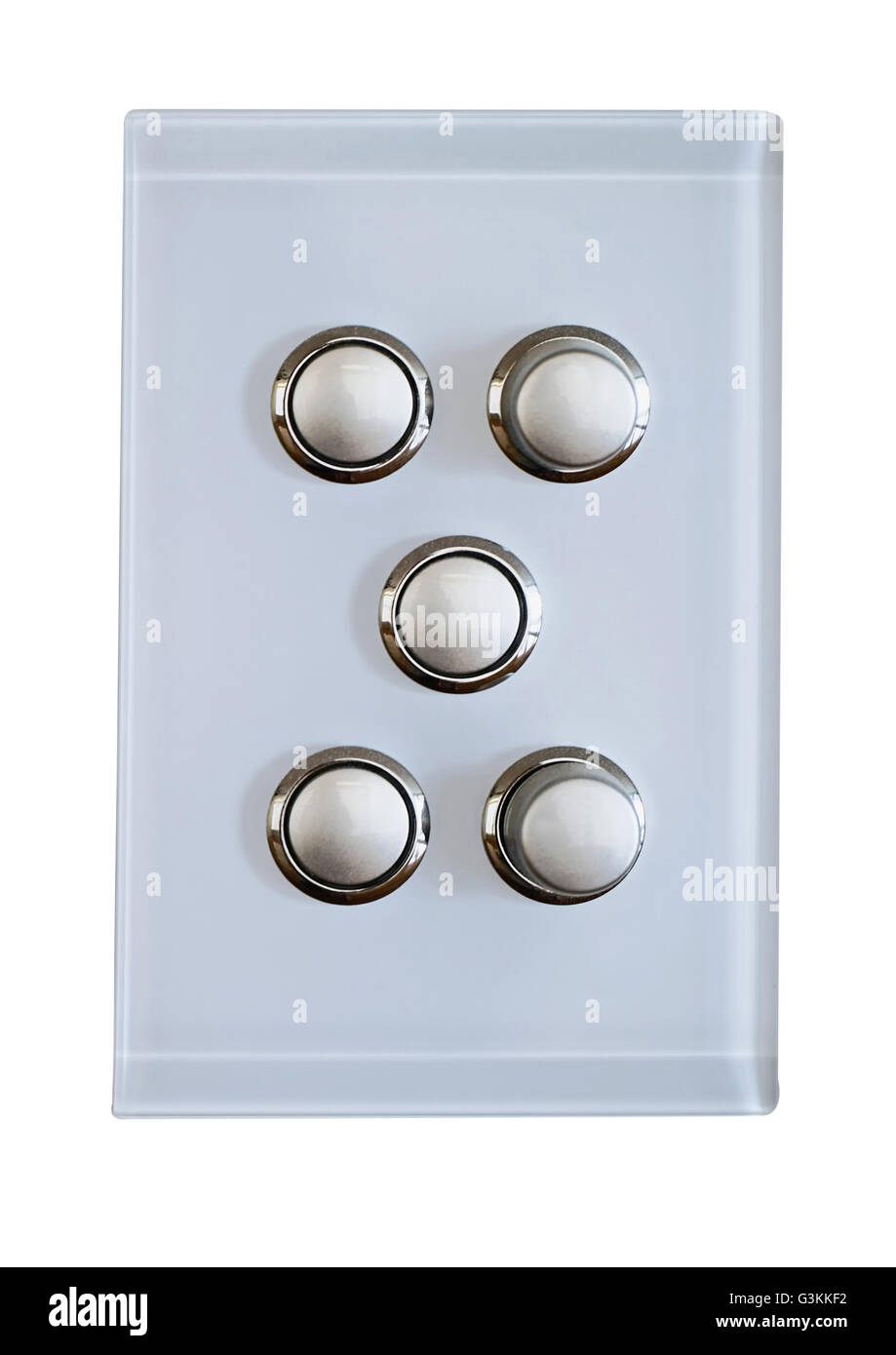 5 buttons for a modern light switch Stock Photo Alamy