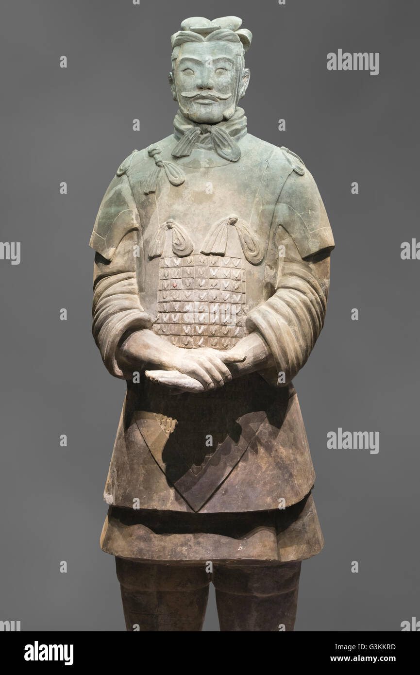 Museum of the Terracotta Warriors, High-ranking Officer, Mausoleum of the first Qin Emperor, Xian, Shaanxi Province, China Stock Photo
