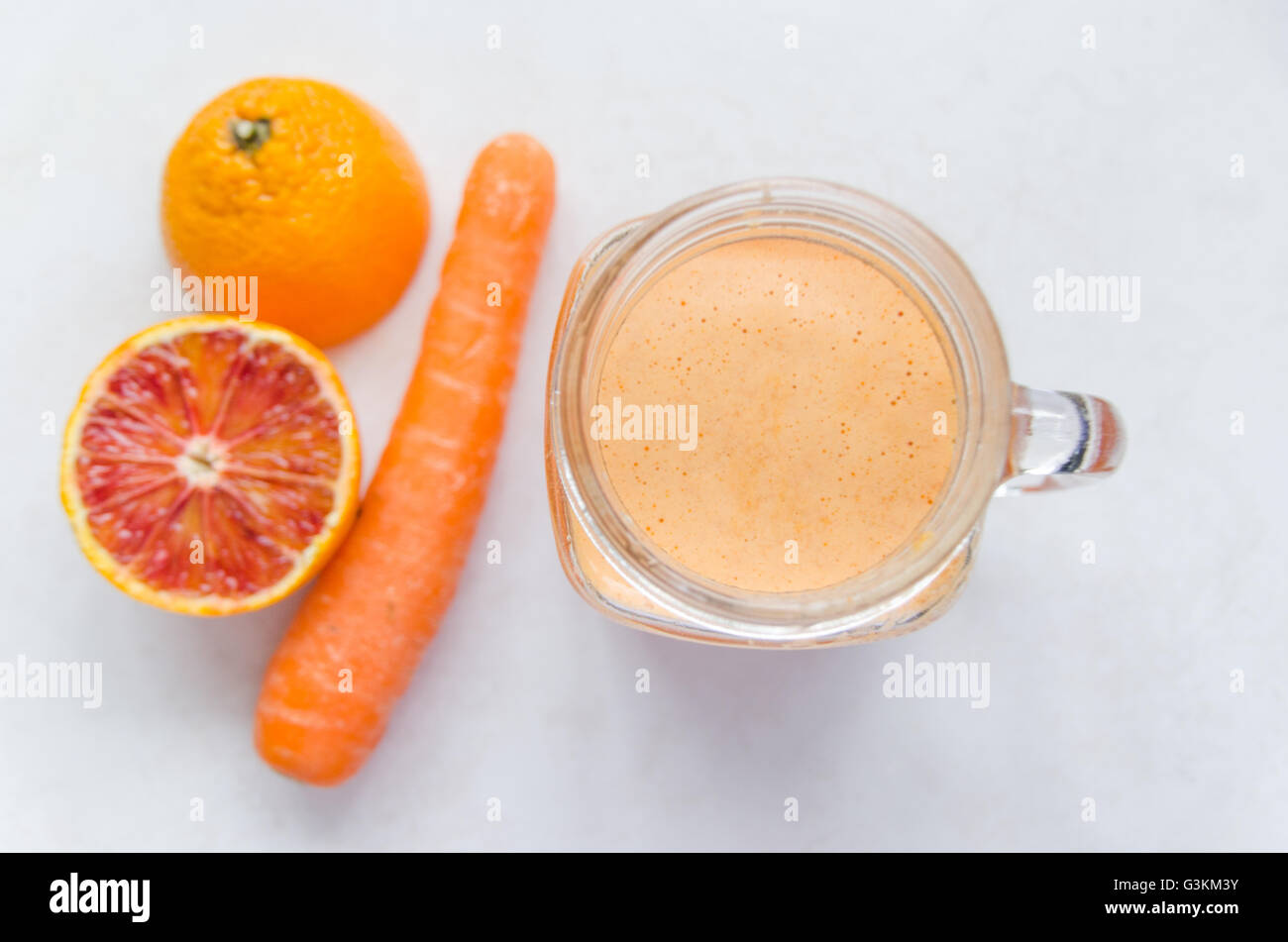 orange and carrot juice, healthy juicing Stock Photo Alamy