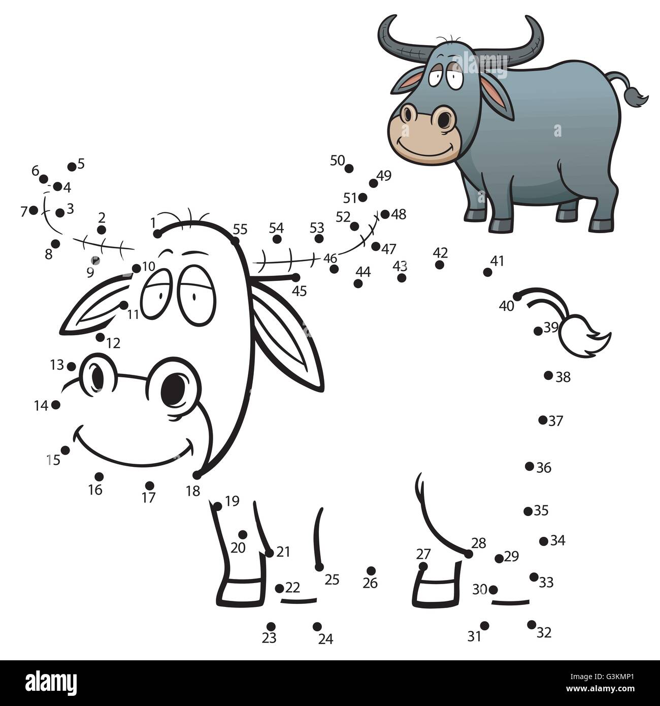 Vector Illustration of Education dot to dot game - Buffalo Stock Vector  Image & Art - Alamy