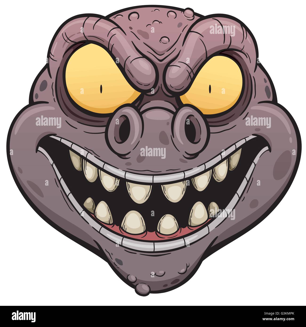 Vector illustration of Cartoon Monster face Stock Vector