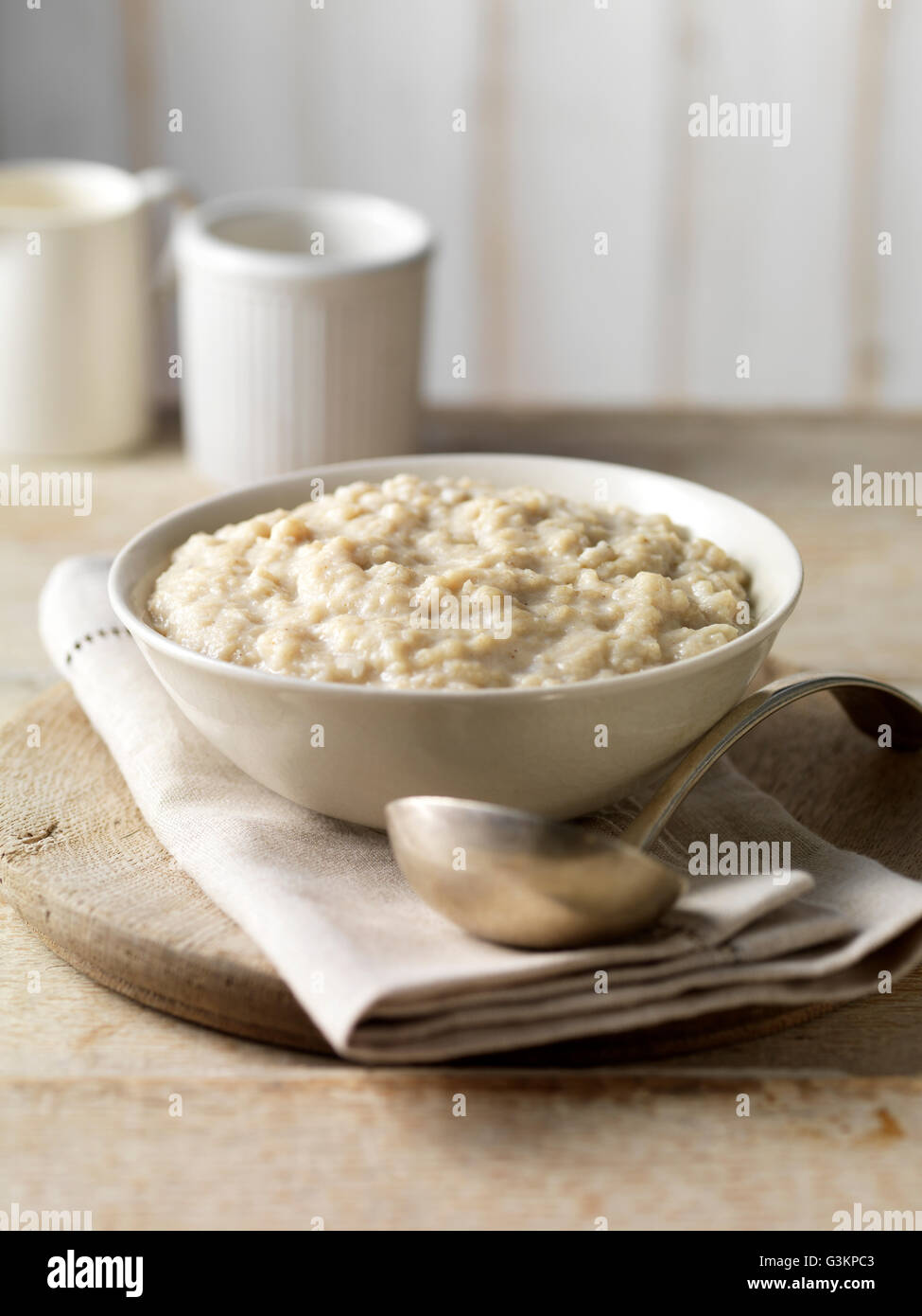 Classic bread sauce in bowl with ladle Stock Photo Alamy