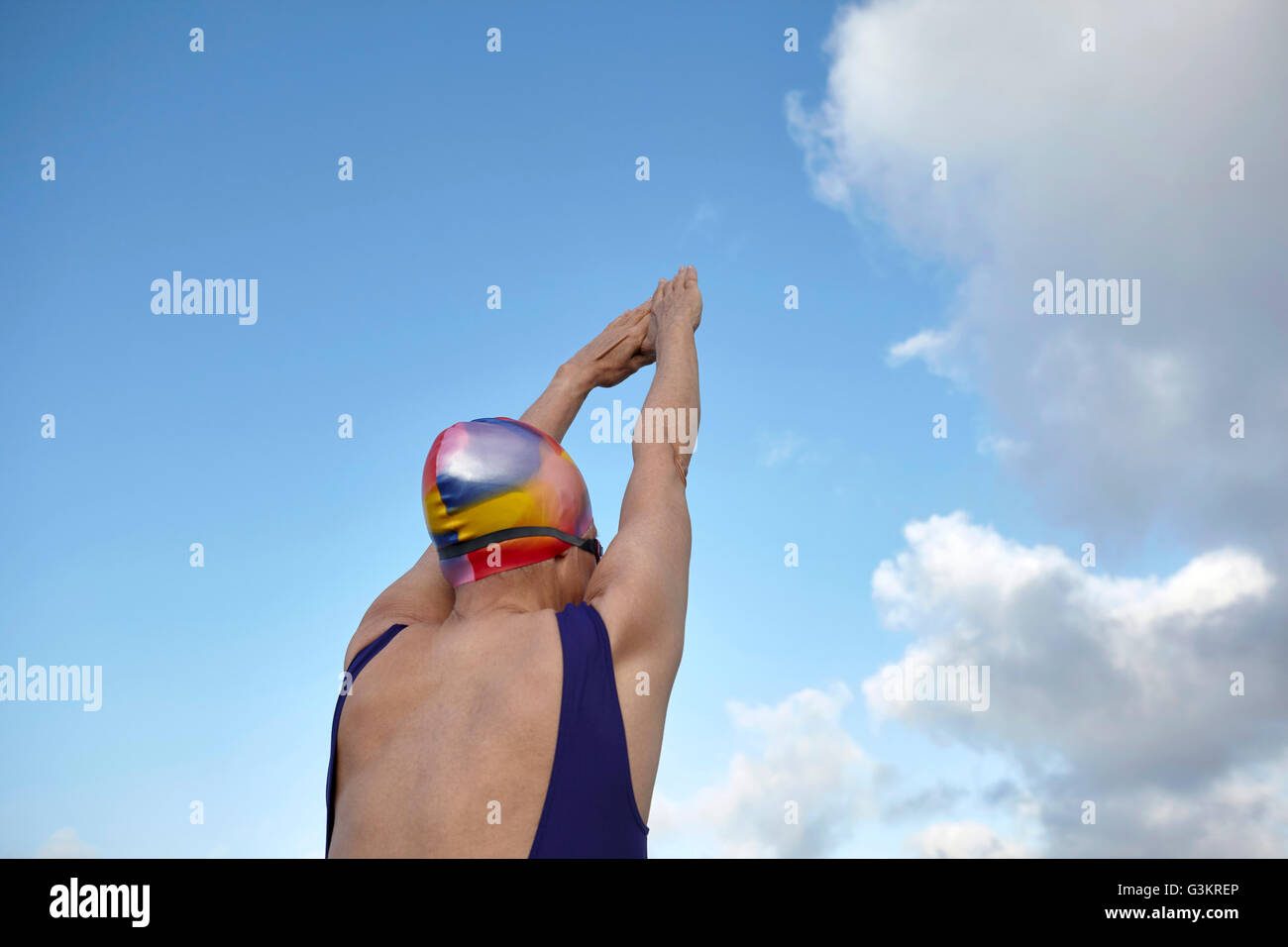 old woman swimming costume