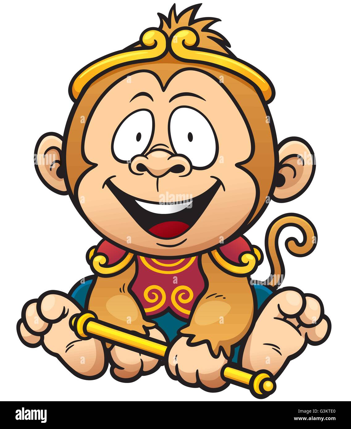Vector illustration of monkey king cartoon Stock Vector Image & Art - Alamy