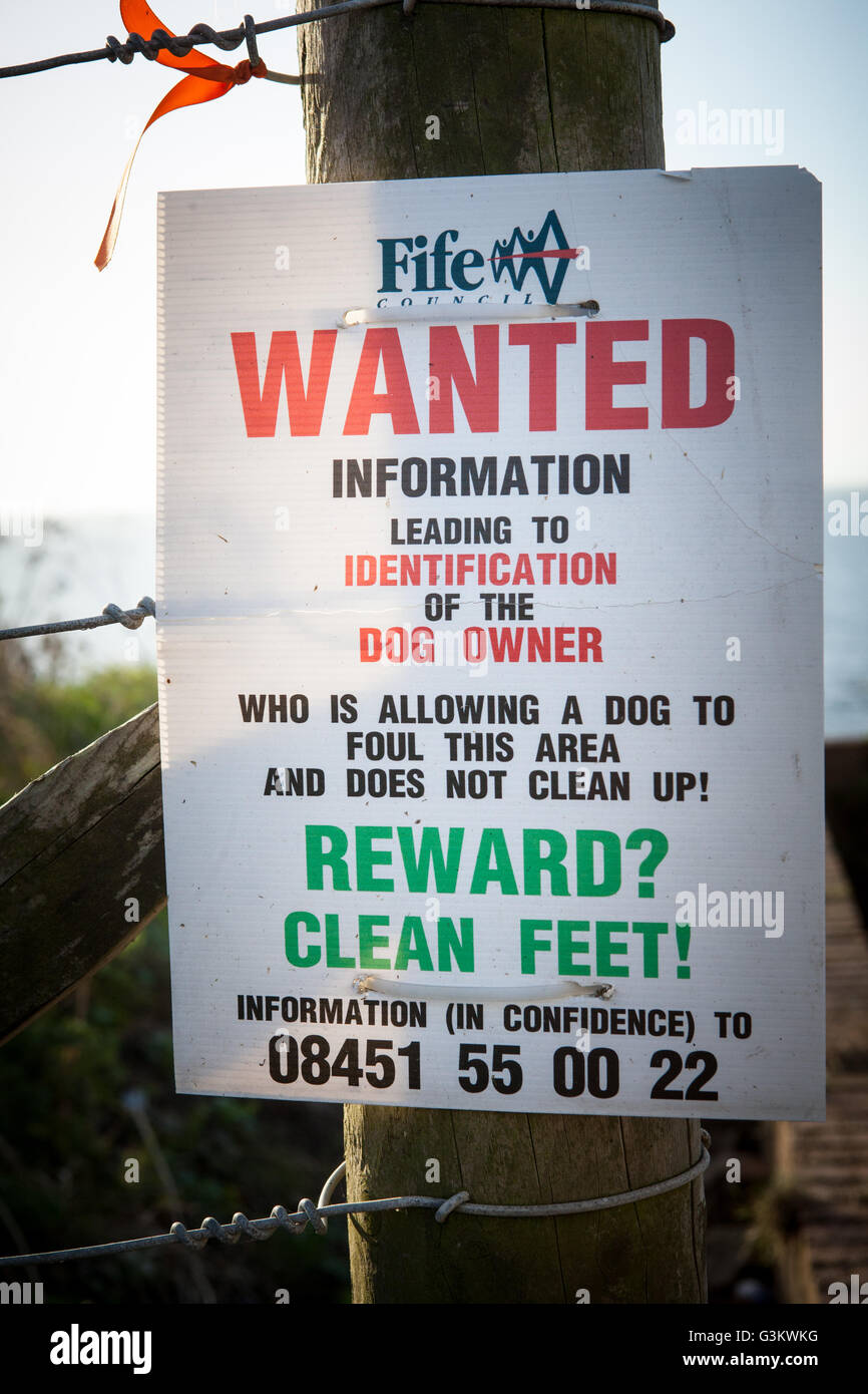 Dog Fouling Warning Sign, Pittenweem, Fife, Scotland Stock Photo Alamy