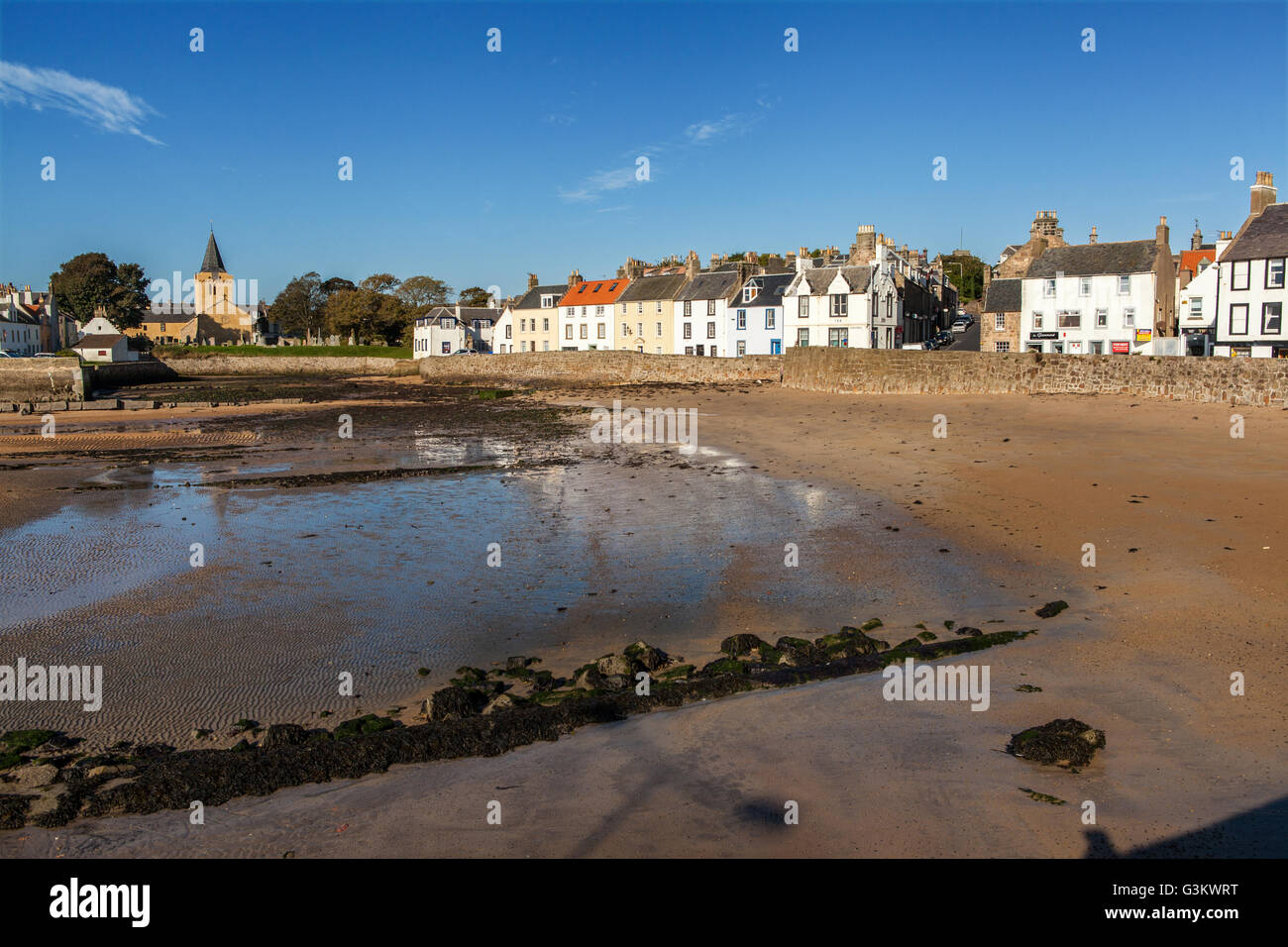 Low Tide, Morning Light, Stream, Houses, Anstruther, Fife, Scotland