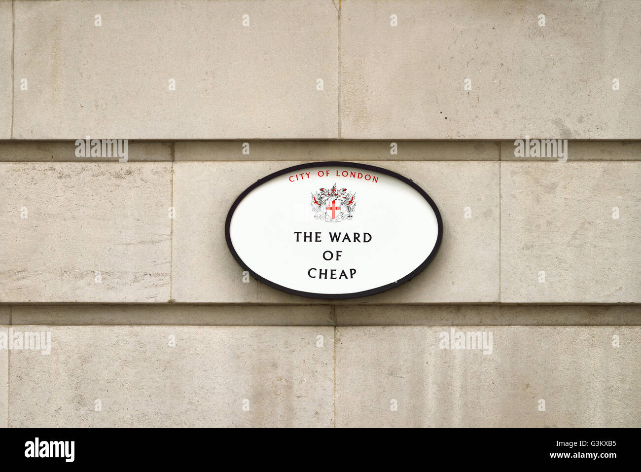 Ward of Cheap wall plaque, City of London, London EC1-EC4, United Kingdom Stock Photo