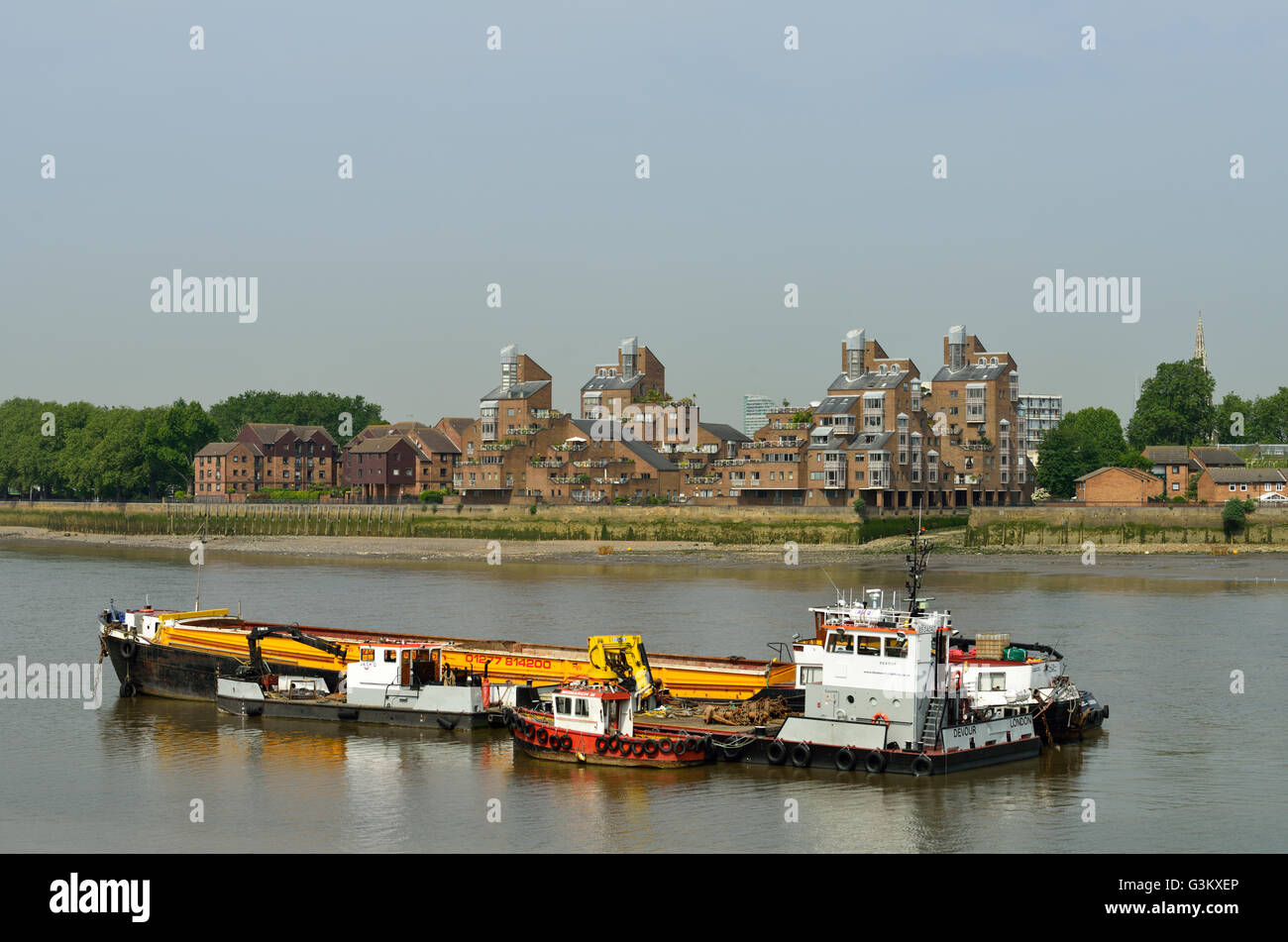 Working River Thames, Greenwich, East London, United Kingdom Stock Photo