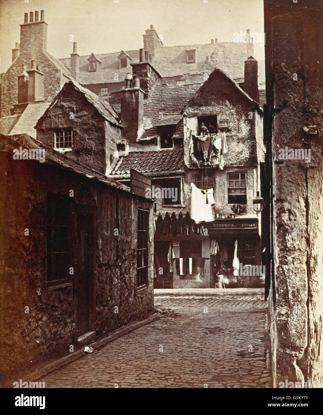 Archibald Burns - 'Timber Fronted House, Cowgate', Edinburgh Stock Photo