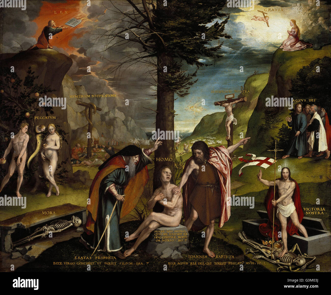 Hans Holbein the Younger - An Allegory of the Old and New Testaments Stock Photo