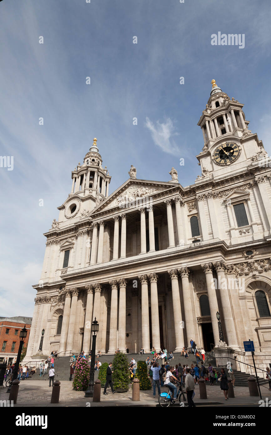 Exteriors (west facade) of Saint Paul's Cathedral, Ludgate Hill, London, England, United Kingdom, Europe Stock Photo