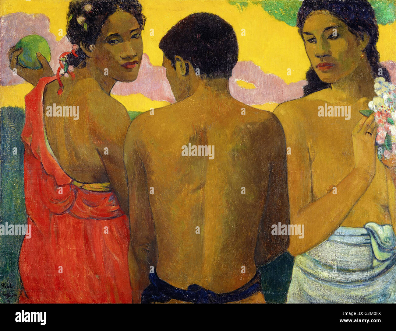 Paul Gauguin - Three Tahitians Stock Photo