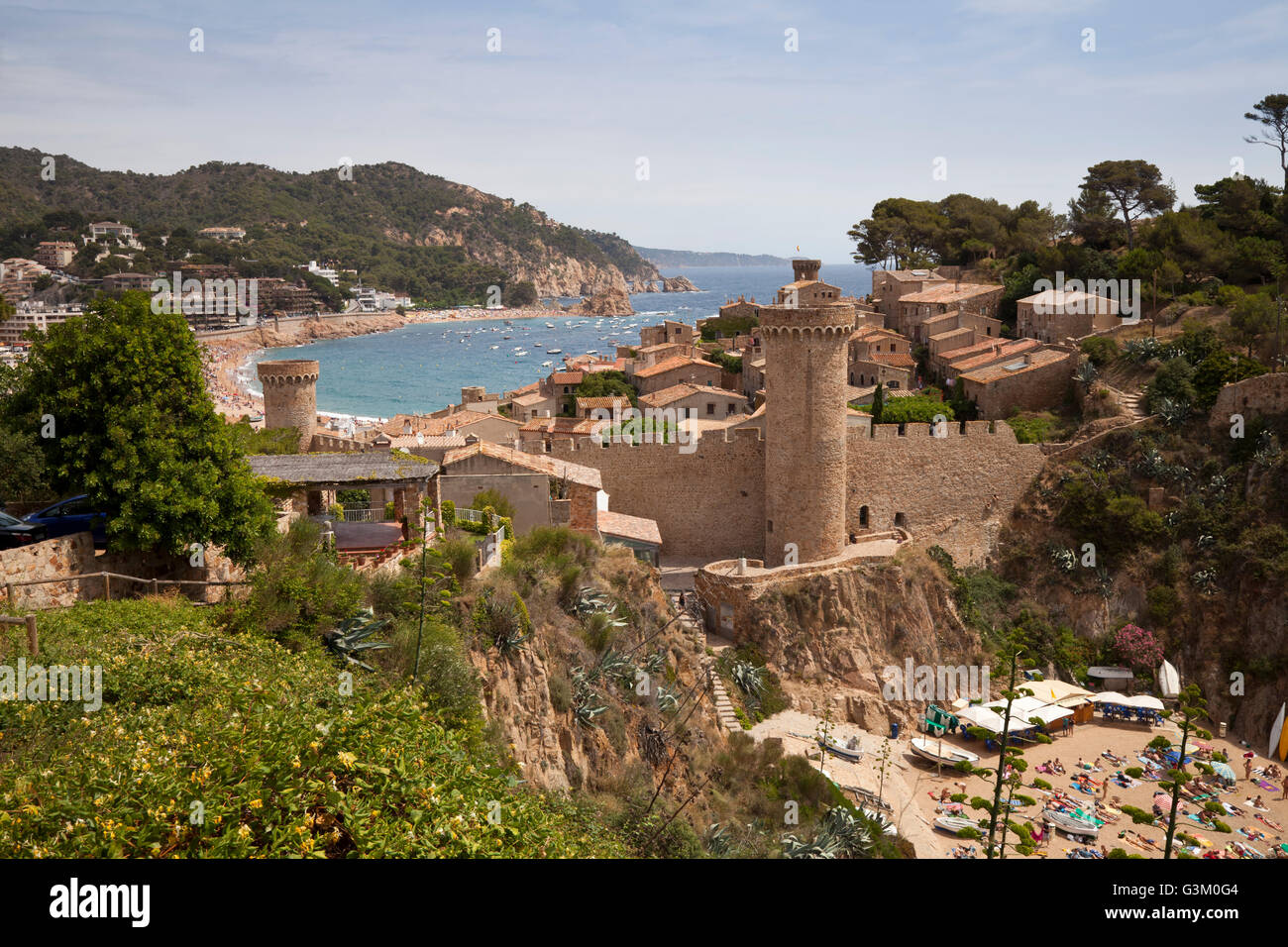 Historic district of Vila Vella, Tossa de Mar, Costa Brava, Catalonia ...