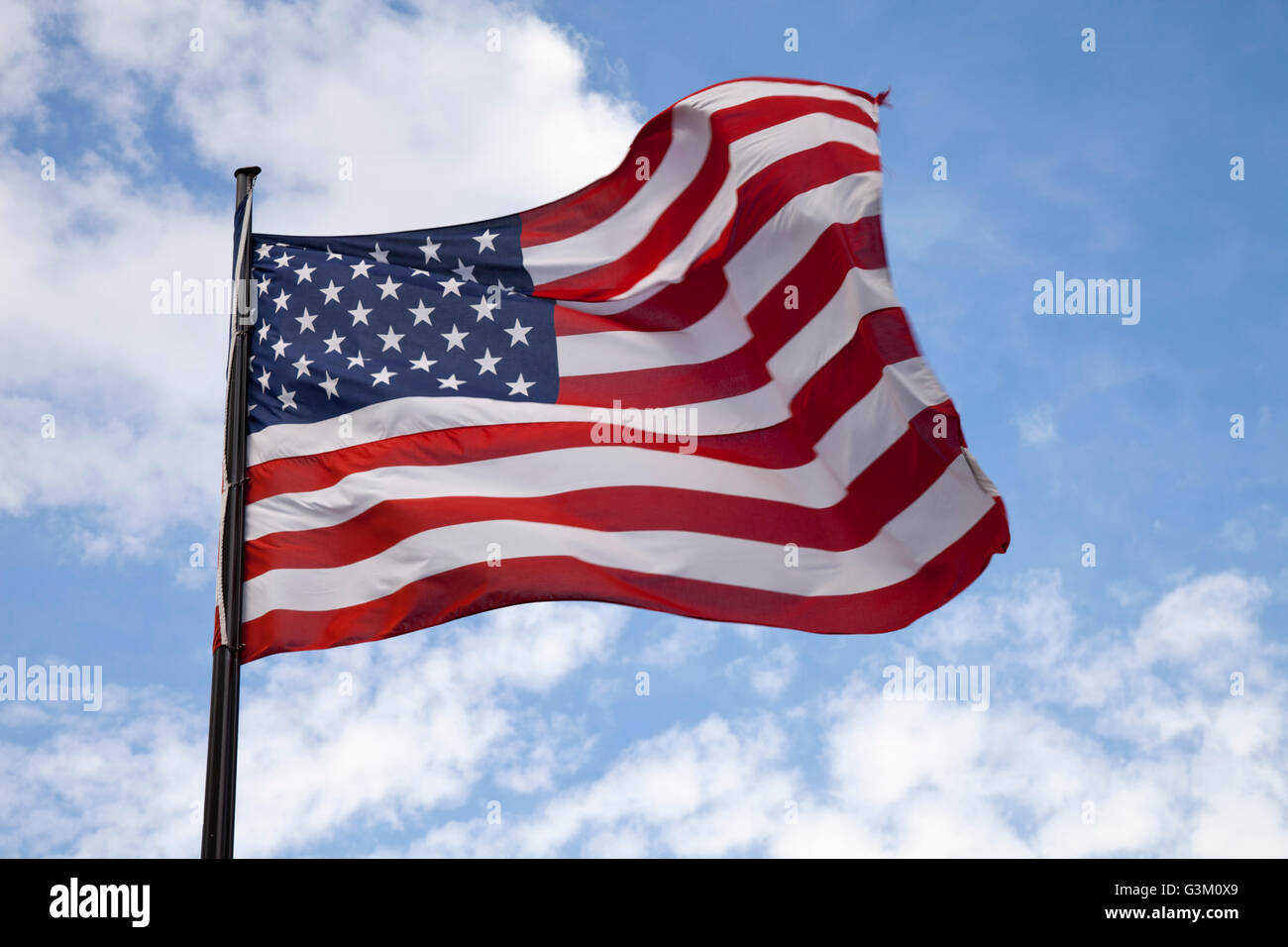 Us flag waving hi-res stock photography and images - Alamy