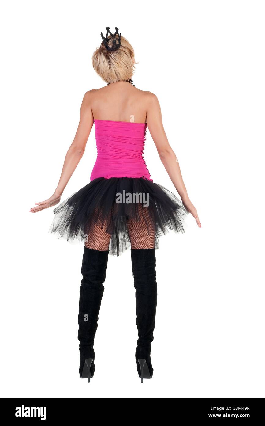 Slim blonde female rear view hi-res stock photography and images - Alamy