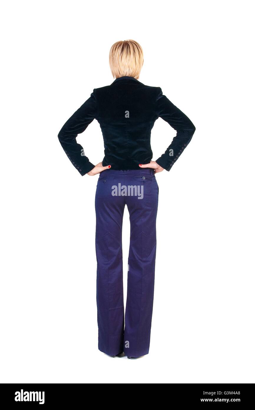 Slim blonde female rear view hi-res stock photography and images - Alamy