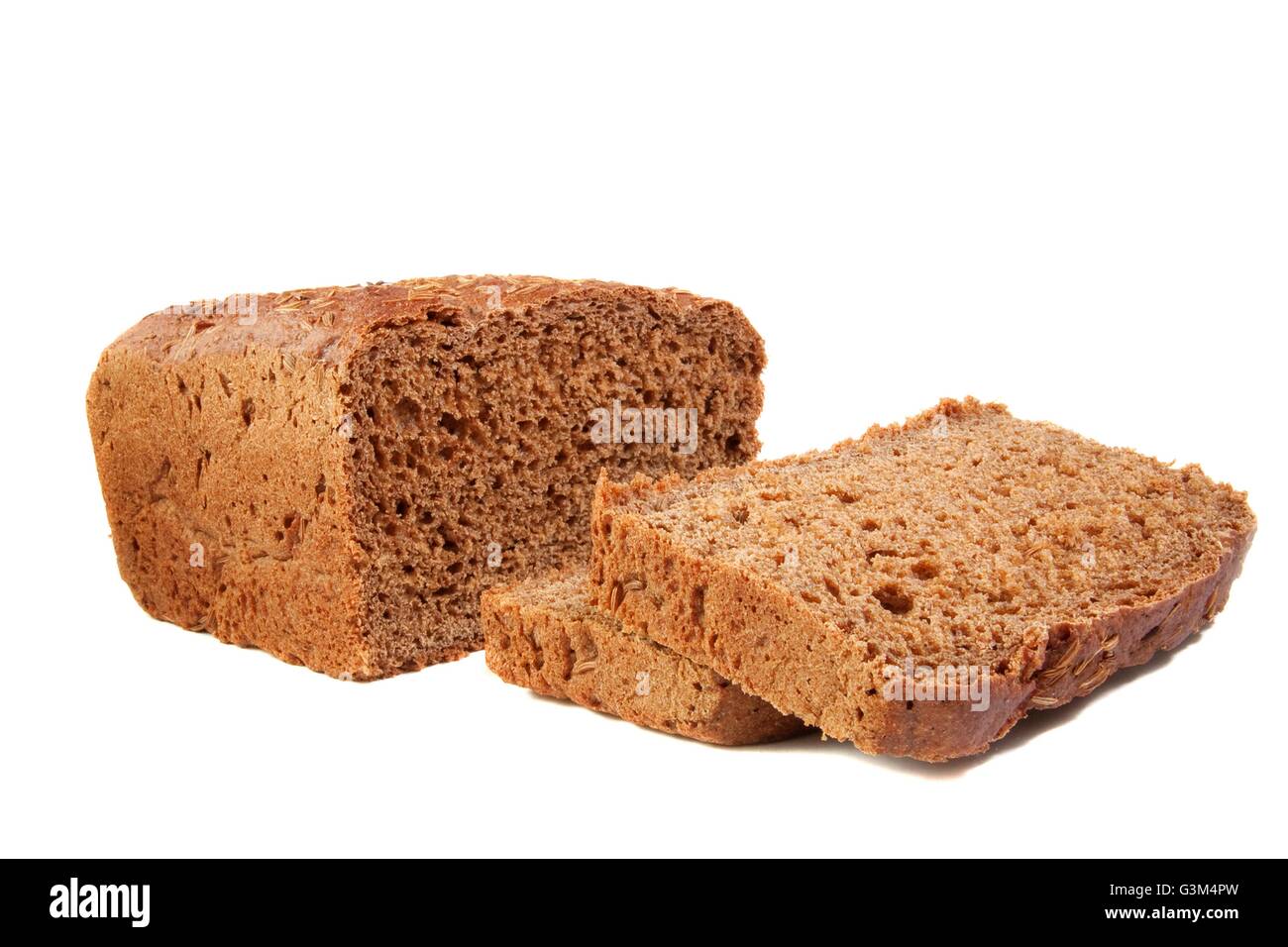 rye bread with caraway seed isolated over white background Stock Photo Alamy