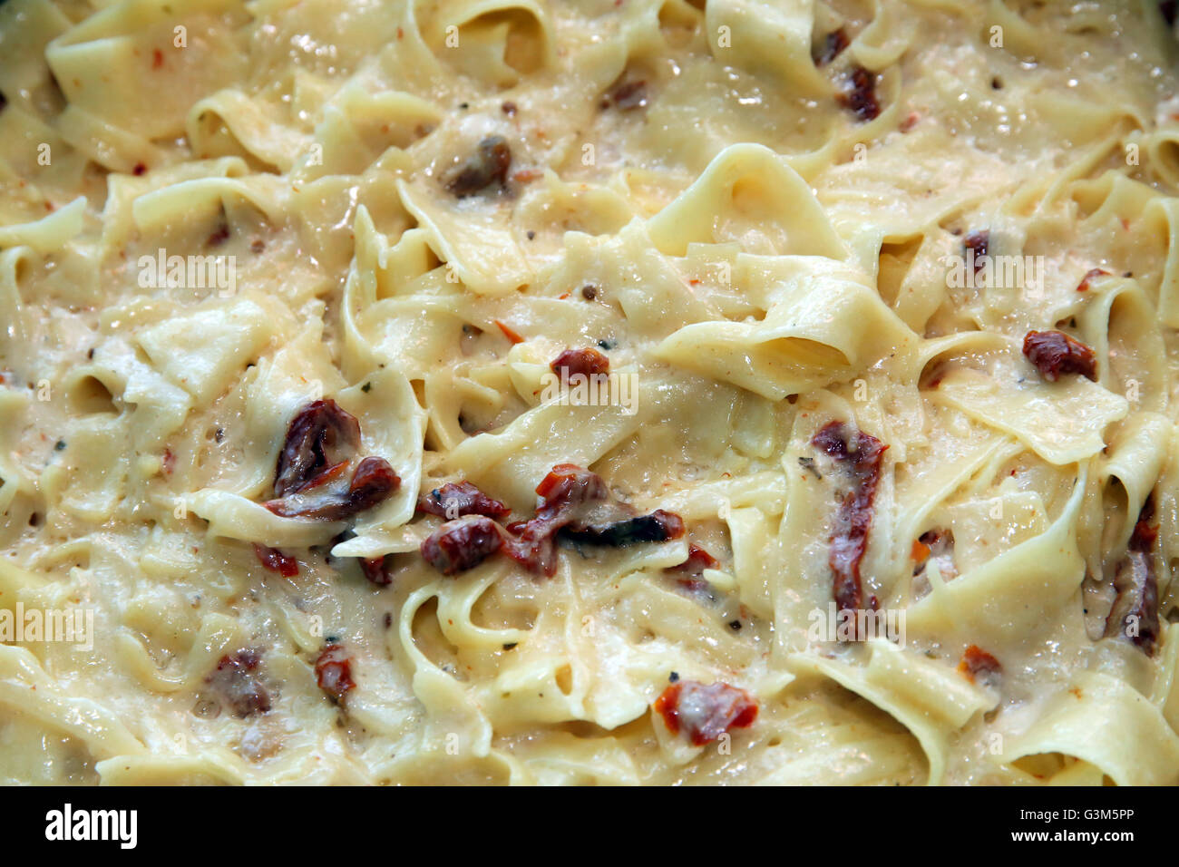 Cottage Cheese Pasta With Fried Bacon Shallow Depth Of Fields