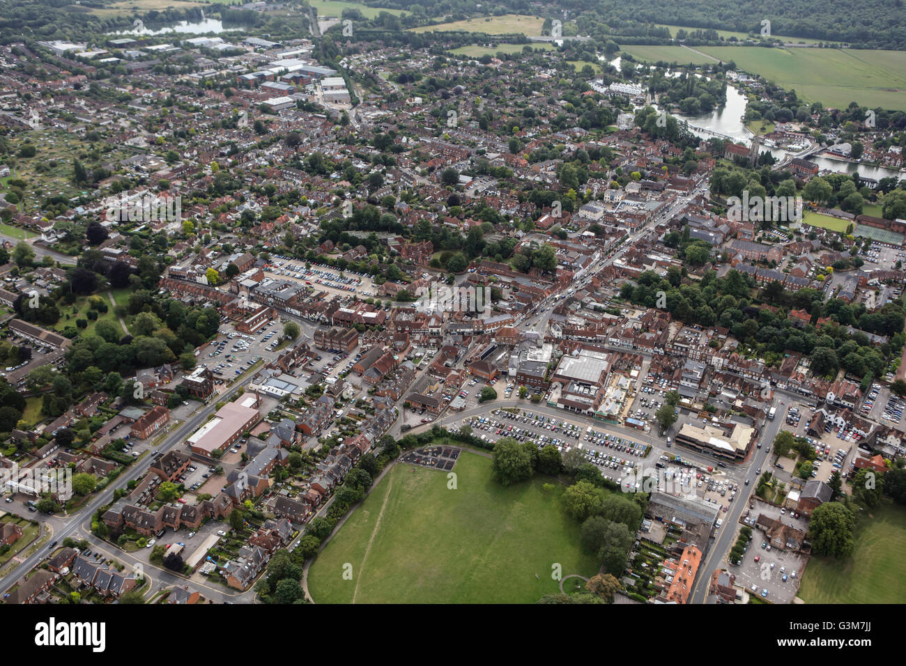 An aerial view of Marlow, Buckinghamshire Stock Photo