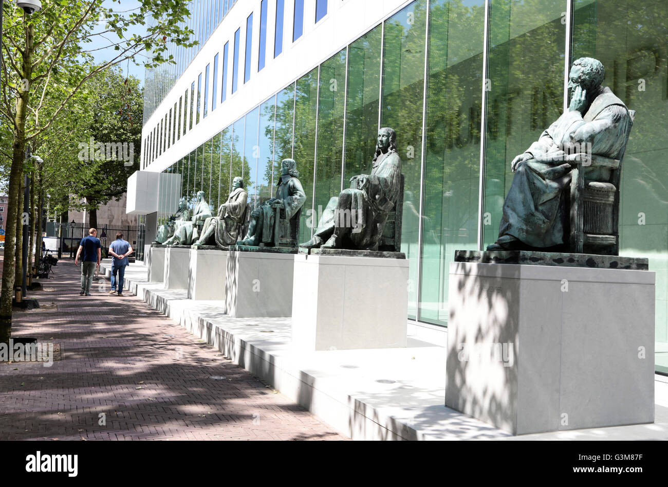 Bronze statues in front of the supreme court in the Netherlands Stock