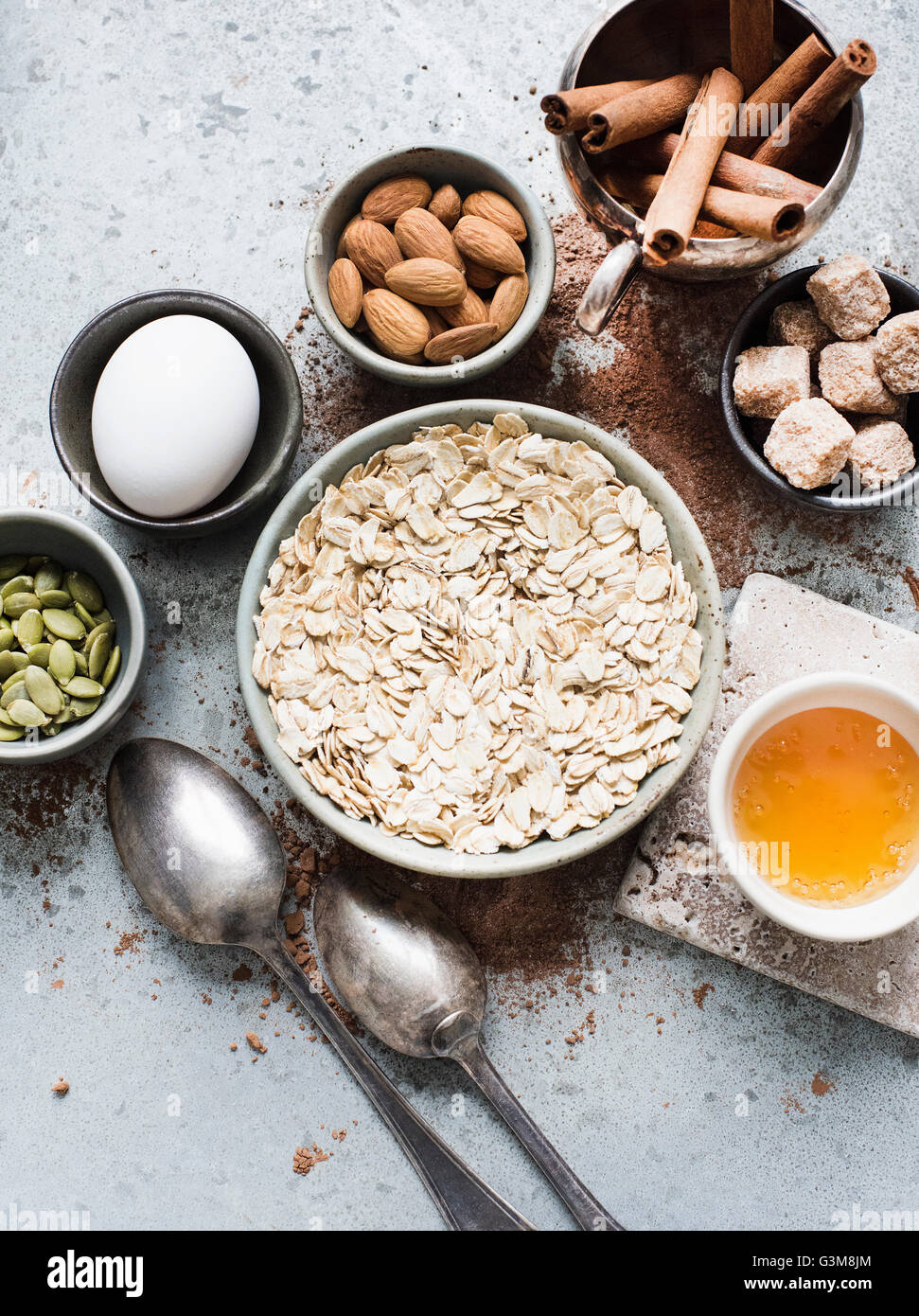 Ingredients for healthy cookies Stock Photo Alamy