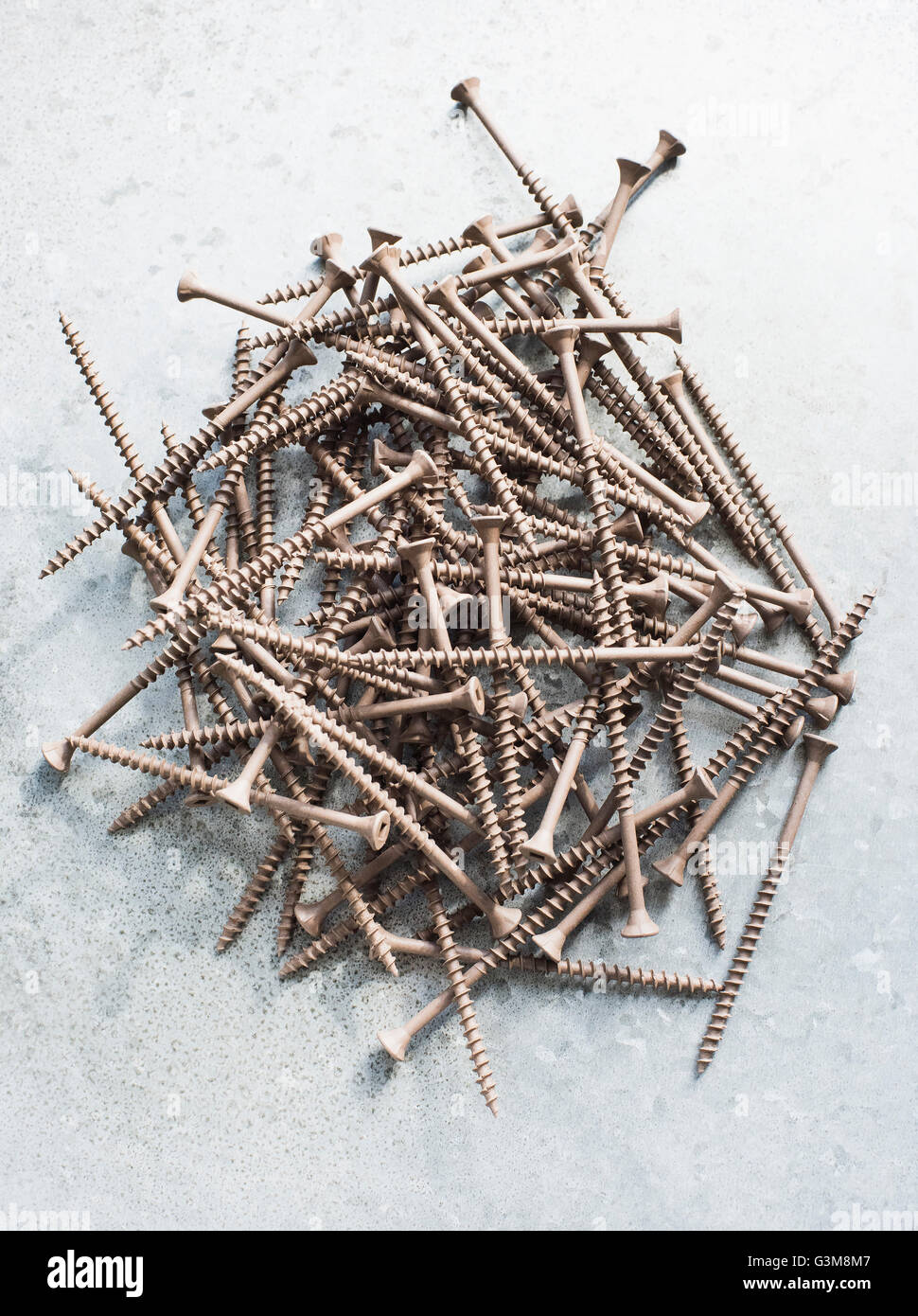 Overhead view of screws Stock Photo