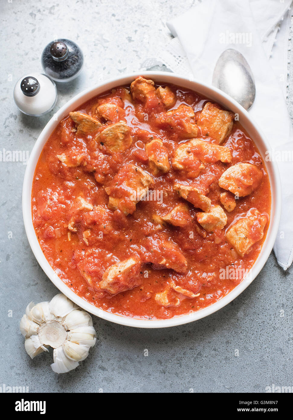 Chicken goulash with garlic Stock Photo Alamy