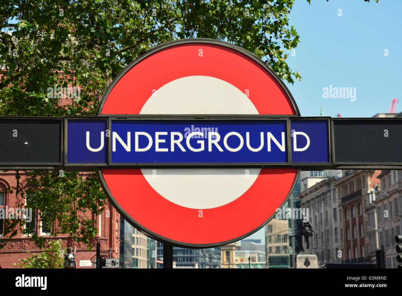 A large London underground sign Stock Photo