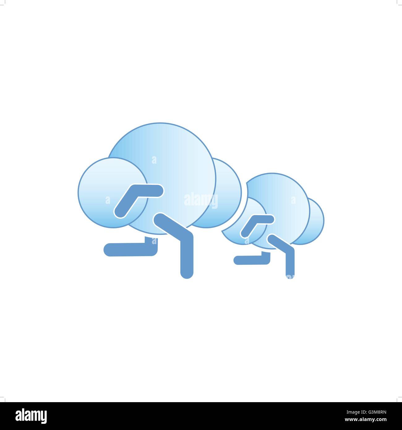 Abstract running clouds icon vector illustration isolated on white background. Stock Vector