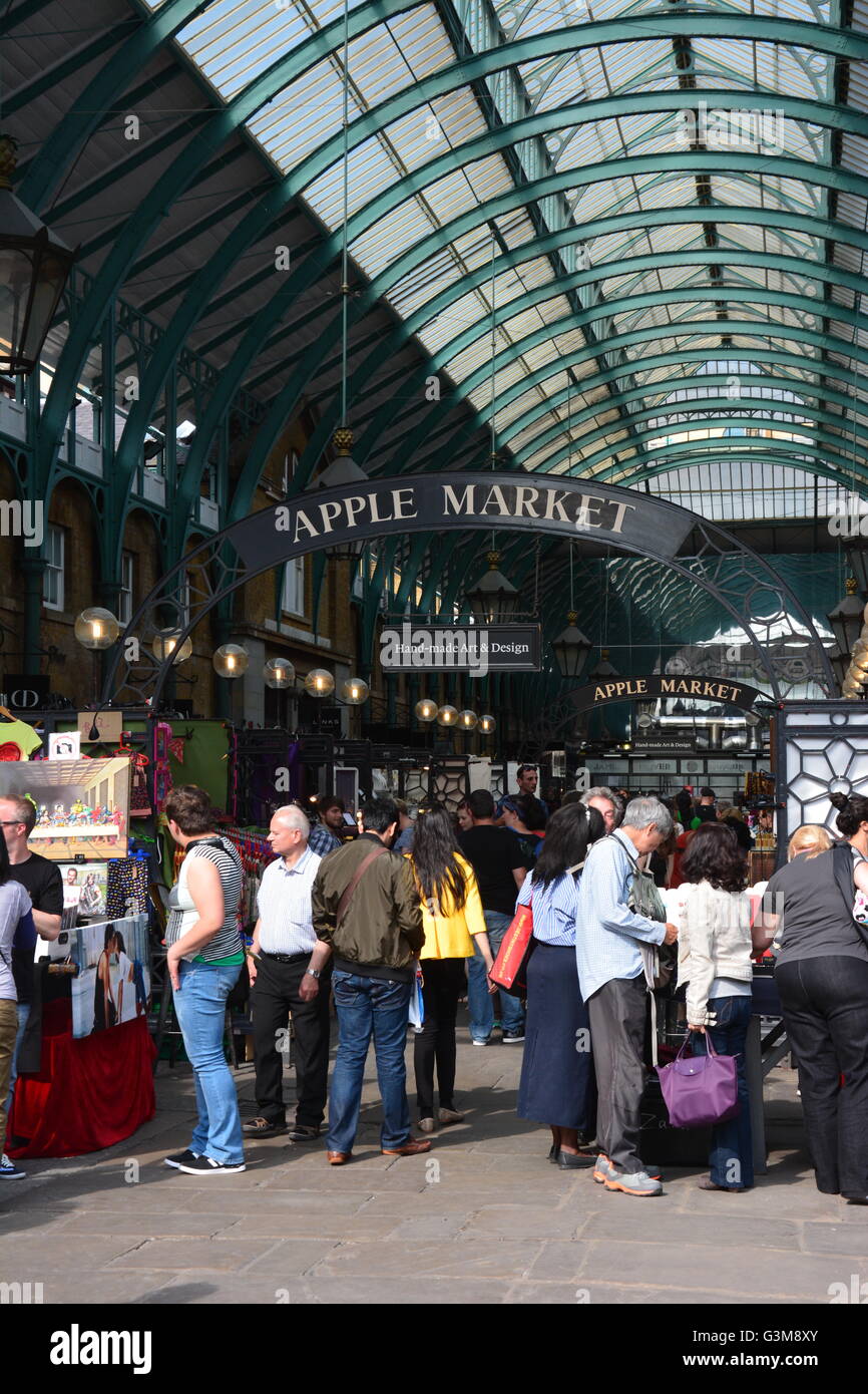 The Apple Market of Covent Gardens on a summers day in London, UK Stock Photo