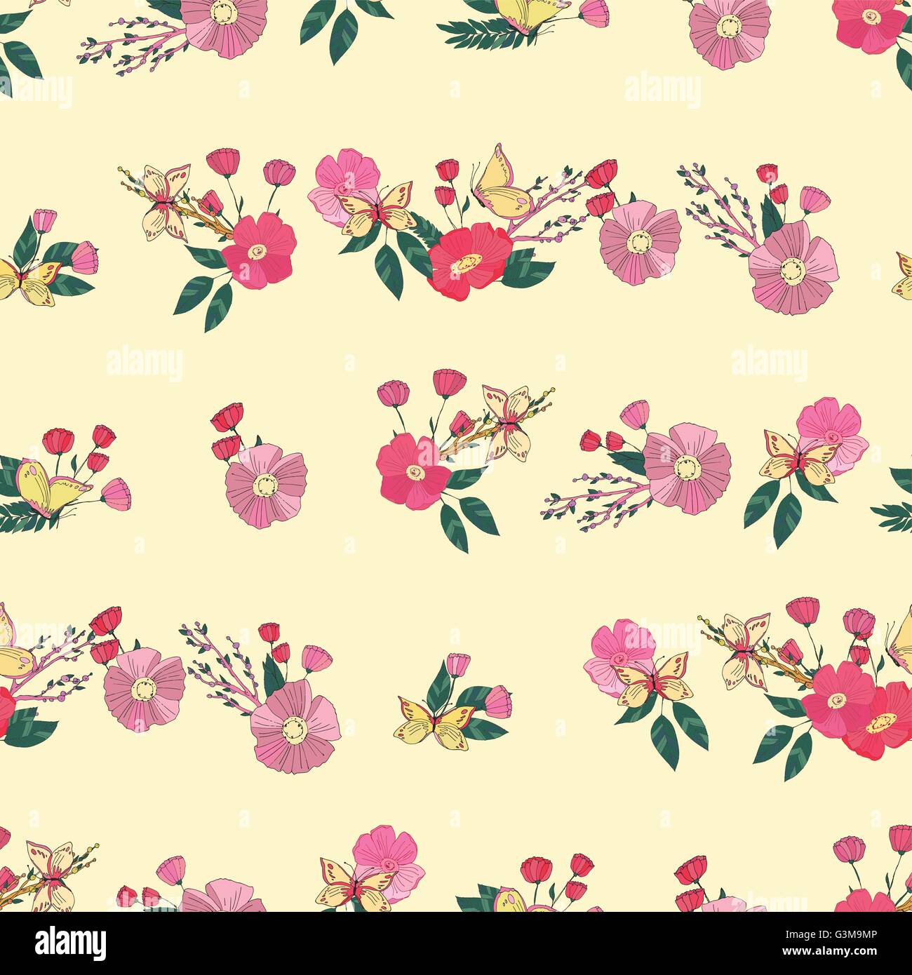 Floral Seamless Vintage Wildflowers Pattern Stock Vector Image & Art ...