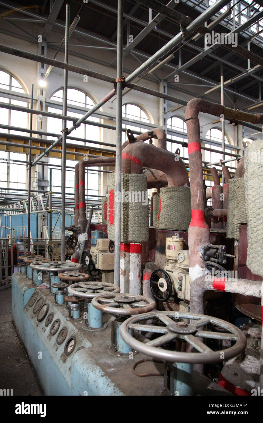 Generator hall of Lots Road Power Station in Fulham, London. Photographed in 2018 before redevelopment into flats Stock Photo