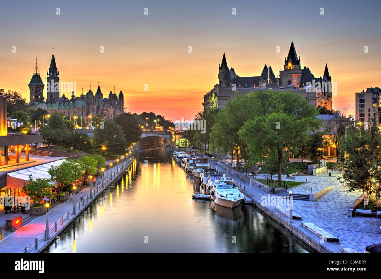 Ottawa Ontario Canada: Summer Sunset Stock Photo
