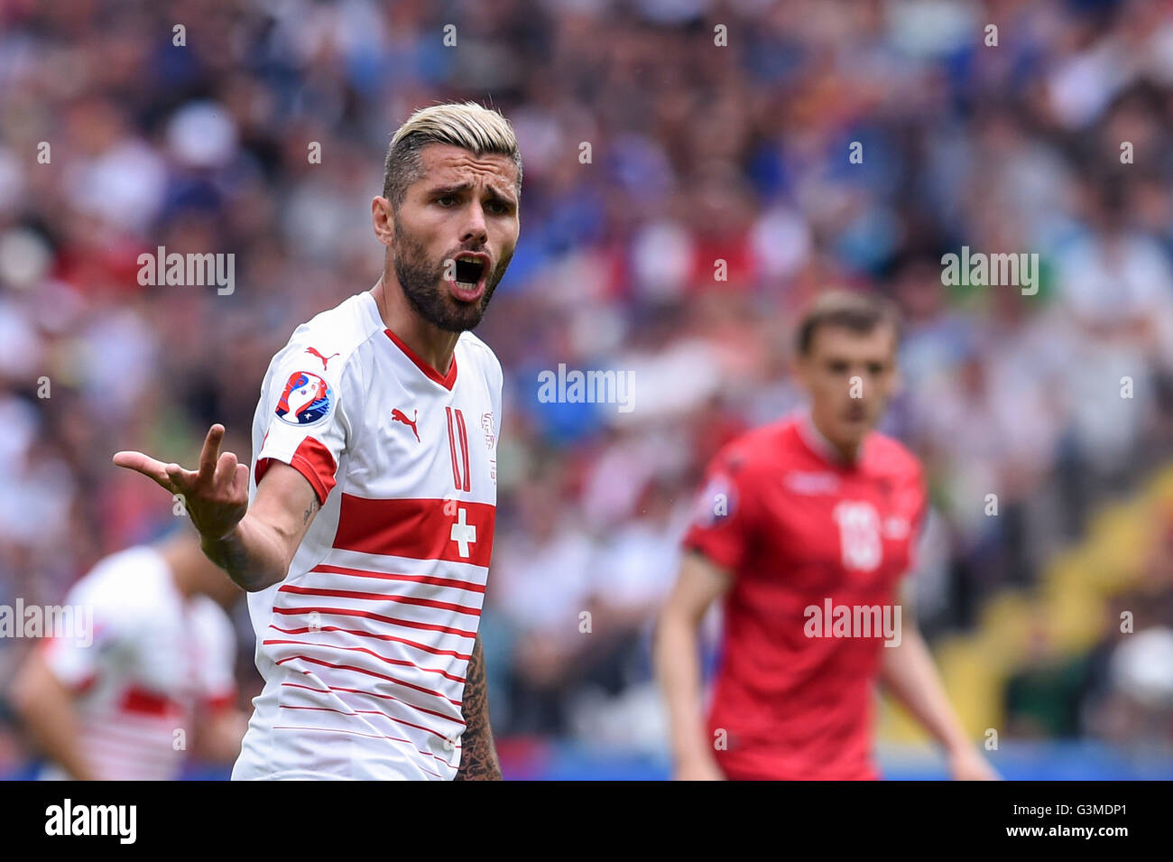 Valon Behrami (SUI), JUNE 11, 2016 - Football / Soccer : UEFA EURO 2016 Group A match between Albania 0-1 Switzerland at Stade Bollaert-Delelis in Lens, France. (Photo by aicfoto/AFLO) Stock Photo