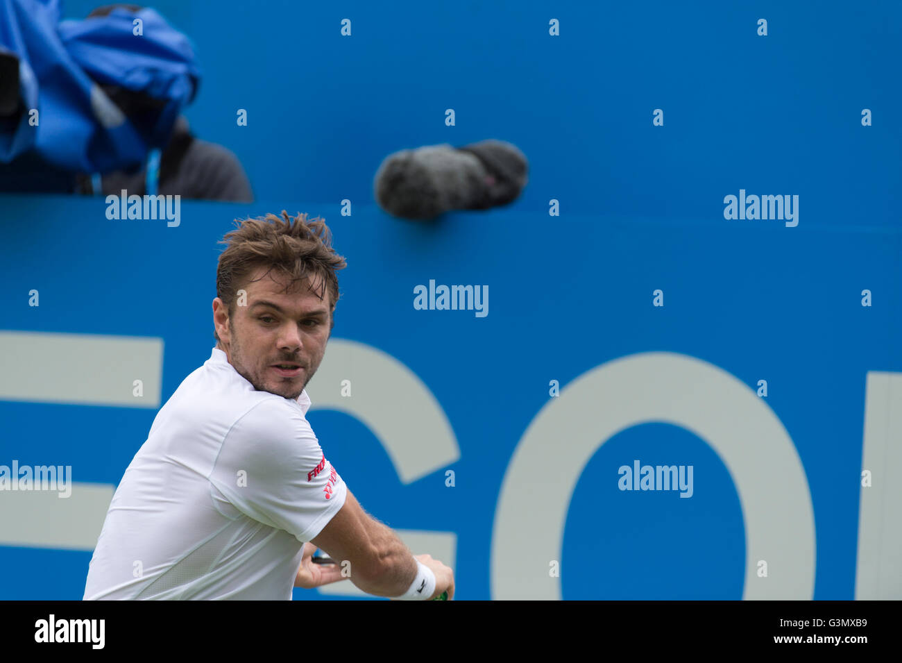 The Queen’s Club, London UK. 14th June 2016. Day 2 of grass court championships at the west London club till 19th June, with Stan Wawrinka (SUI) vs Fernando Verdasco (Esp). Credit:  sportsimages/Alamy Live News. Stock Photo