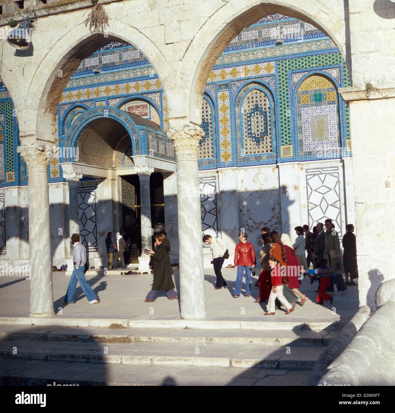 Der Felsendom auf dem Tempelberg in Jerusalem, Israel 1970er Jahre. The Dome of the Rock on the Temple Mount in Jerusalem, Israel 1970s. Stock Photo