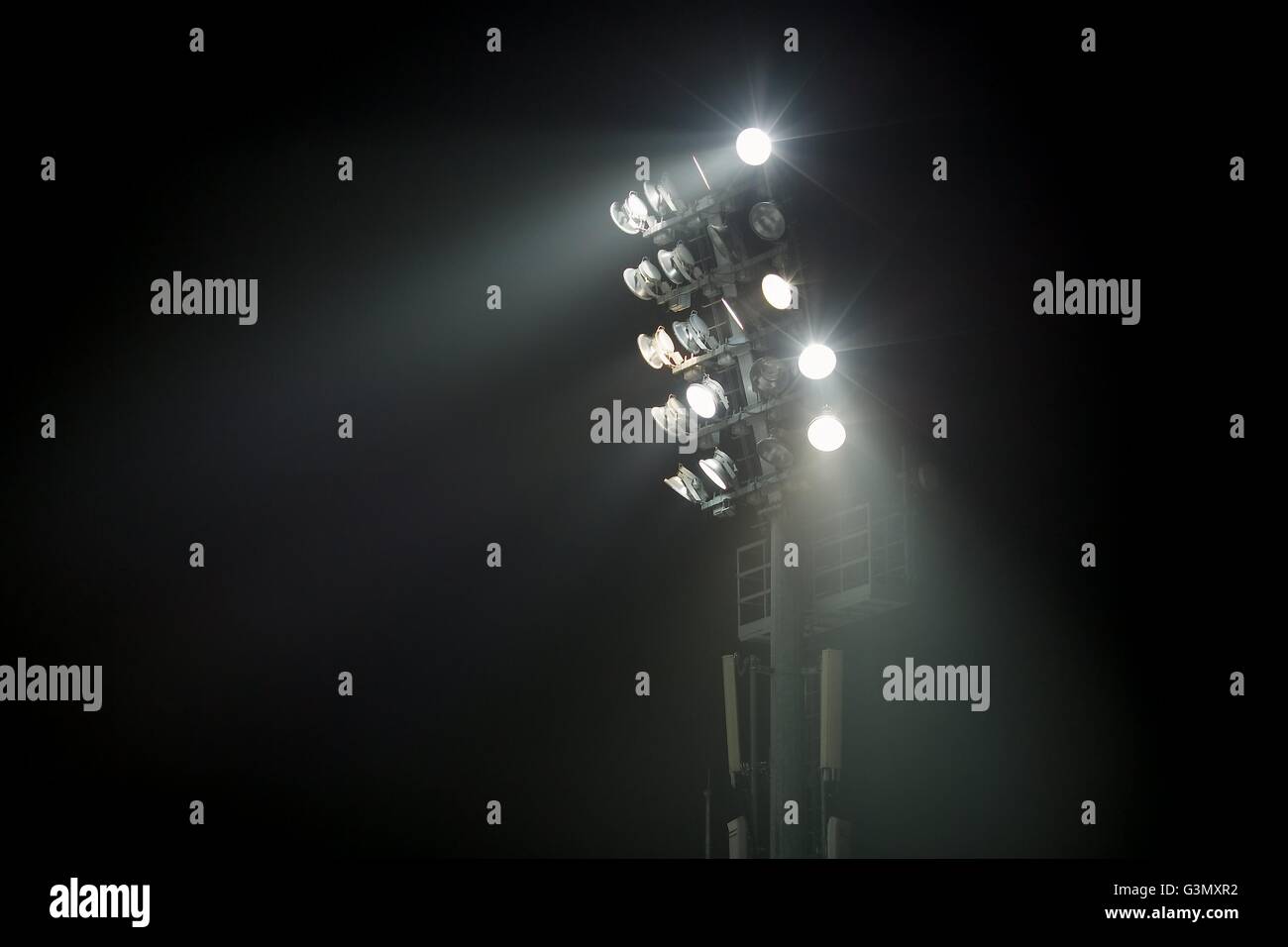 Lighting tower of a stadium Stock Photo Alamy