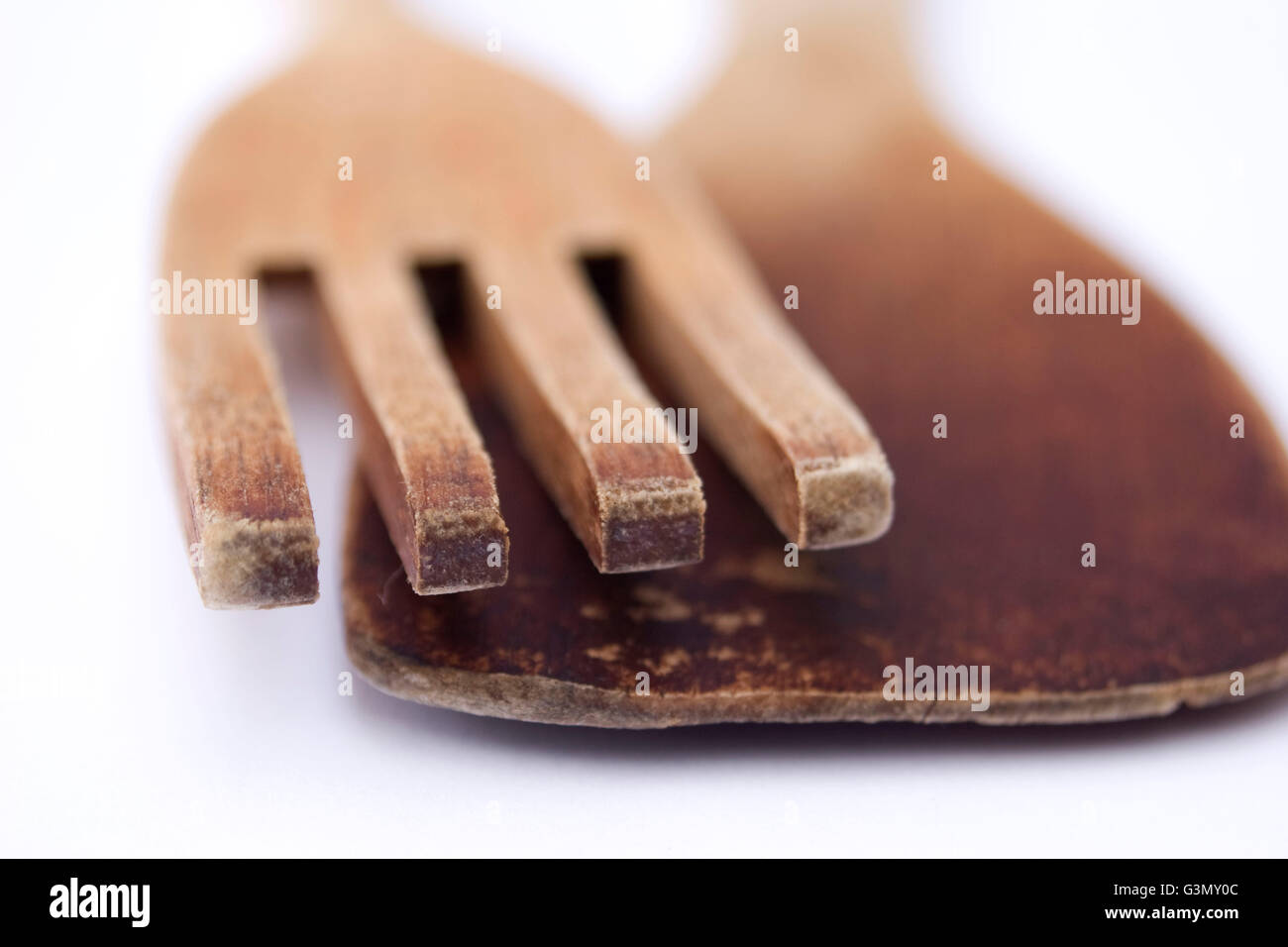 Wellused wooden cooking utensils Stock Photo Alamy