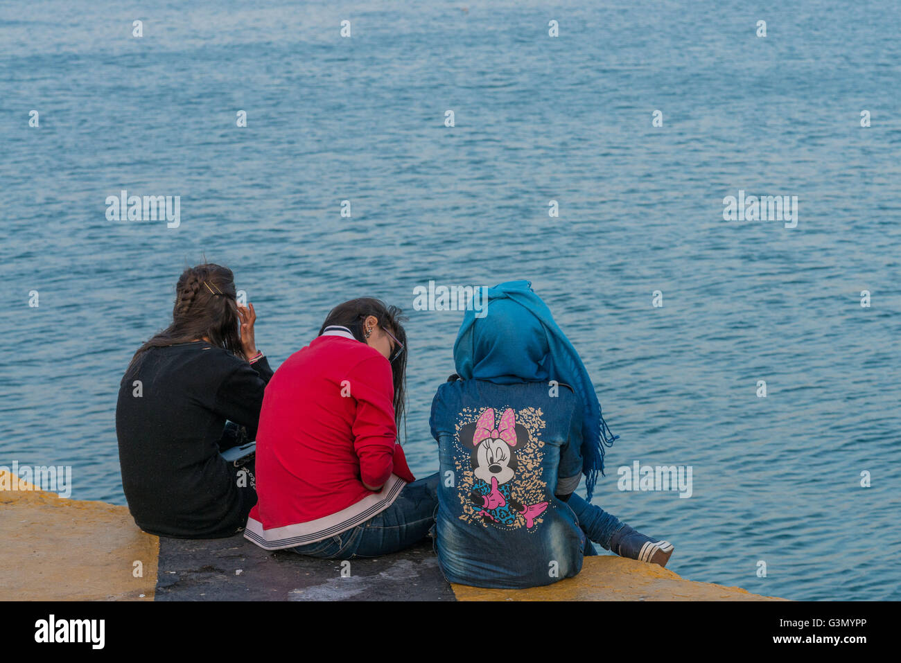 Greece: Refugees living day-to-day in camp at Piraeus port Stock Photo