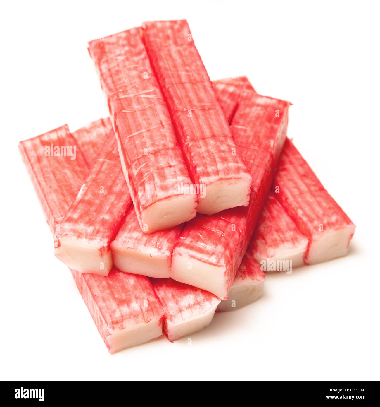 Fish sticks or crab sticks, Imitation crab sticks made from white fish usually Pollock and