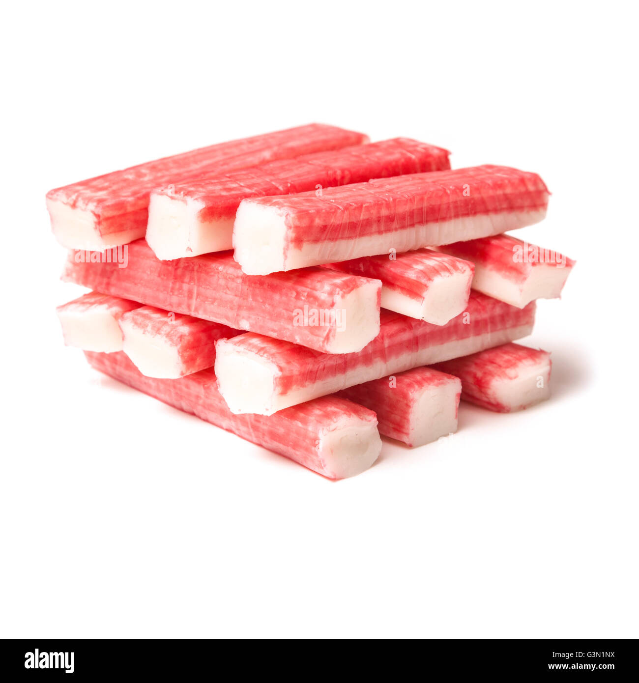 Fish sticks or crab sticks, Imitation crab sticks made from white fish usually Pollock and