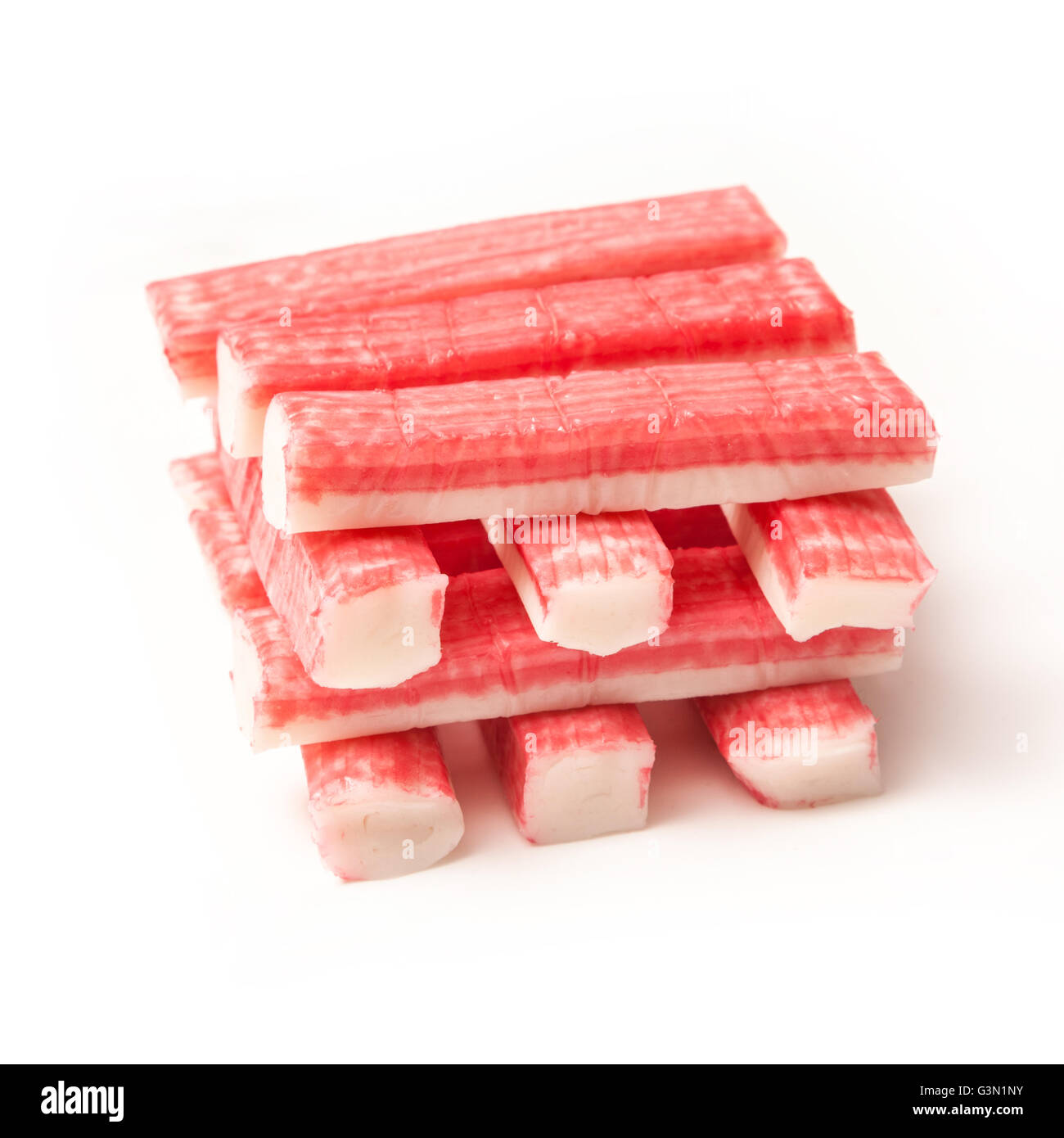 Fish sticks or crab sticks, Imitation crab sticks made from white fish usually Pollock and