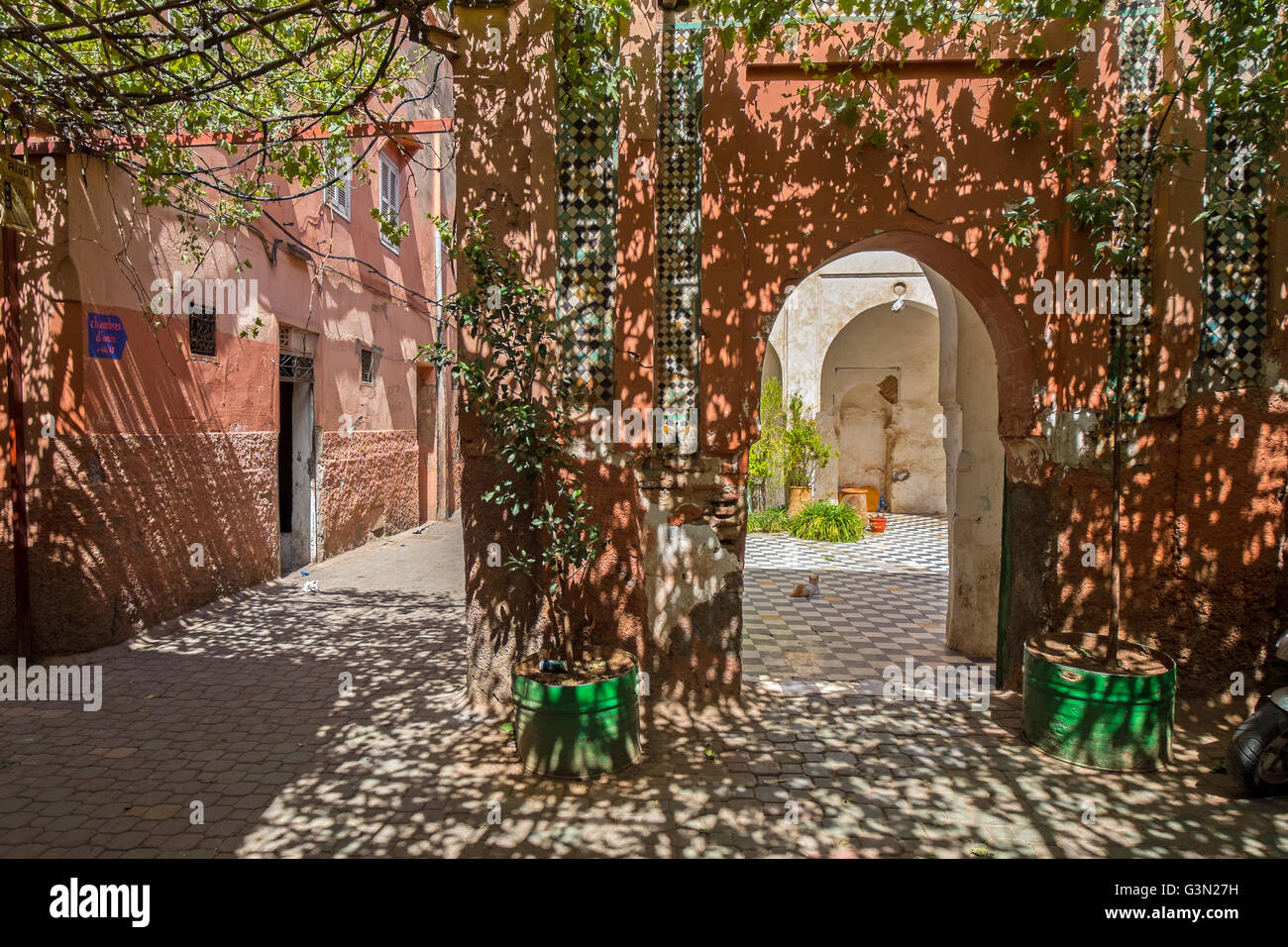 Back streets of the medina in Marrakesh / Marrakech, Morocco Stock Photo