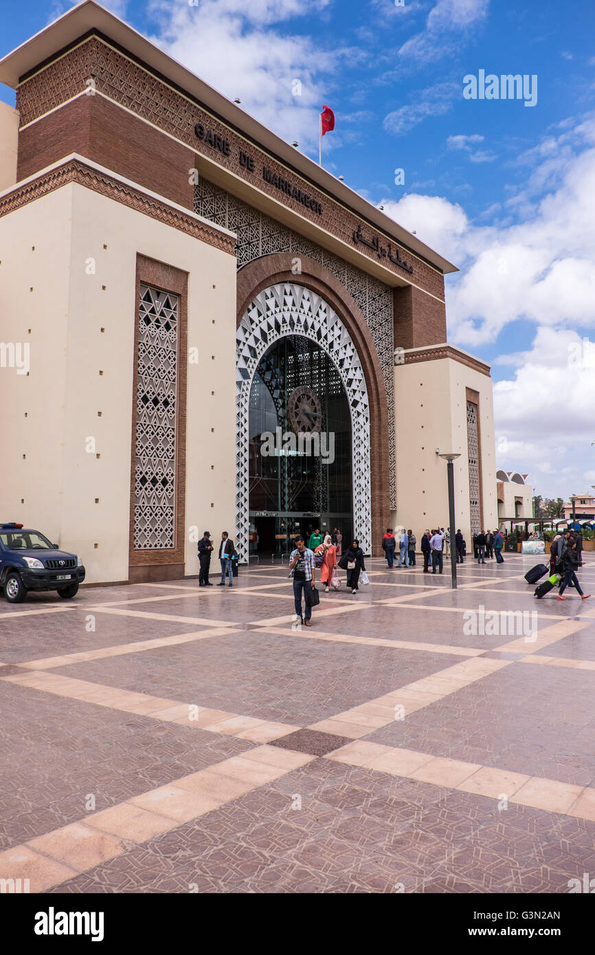 The railway station in Marrakech / Marrakesh, Morocco Stock Photo