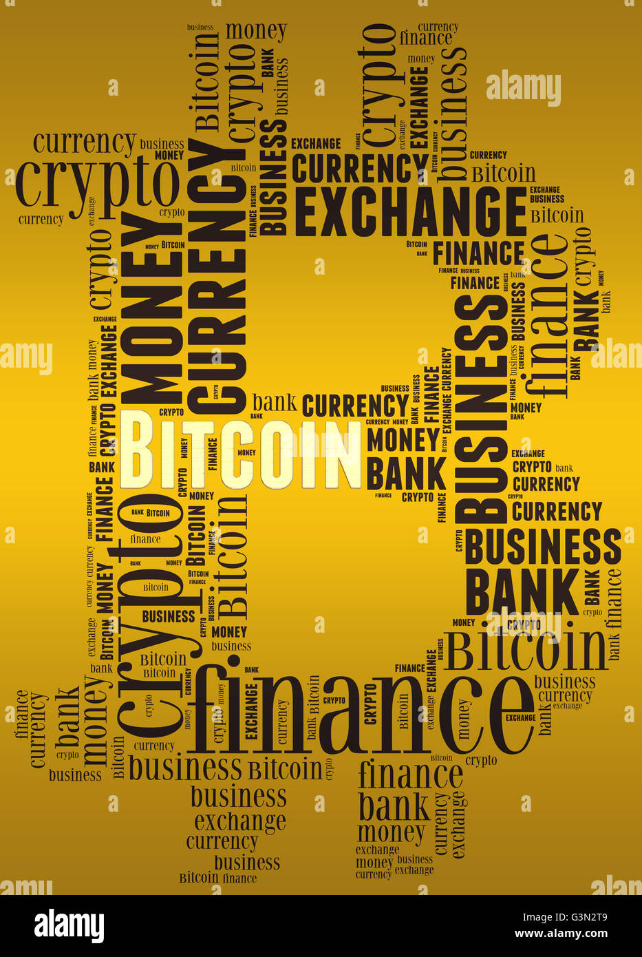 Bitcoin related wordart conceptual illustration Stock Photo - Alamy