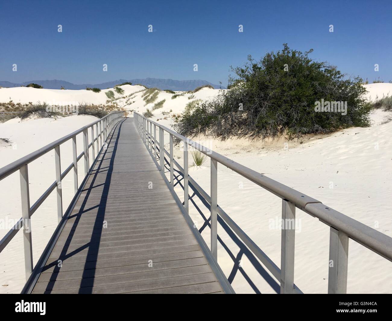 Walkway at White Sands National Monument in New Mexico Stock Photo