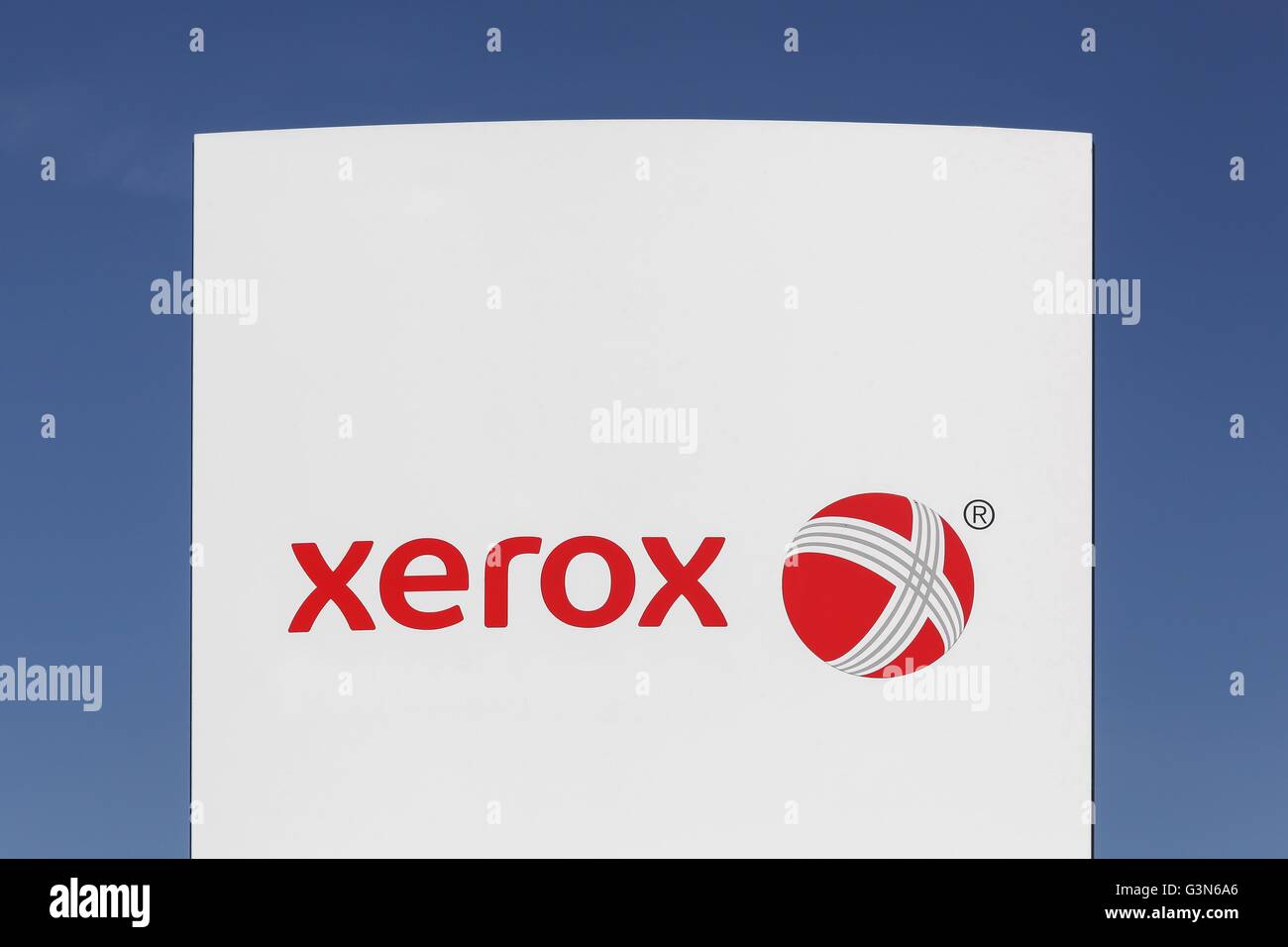 Xerox sign on a wall. Stock Photo