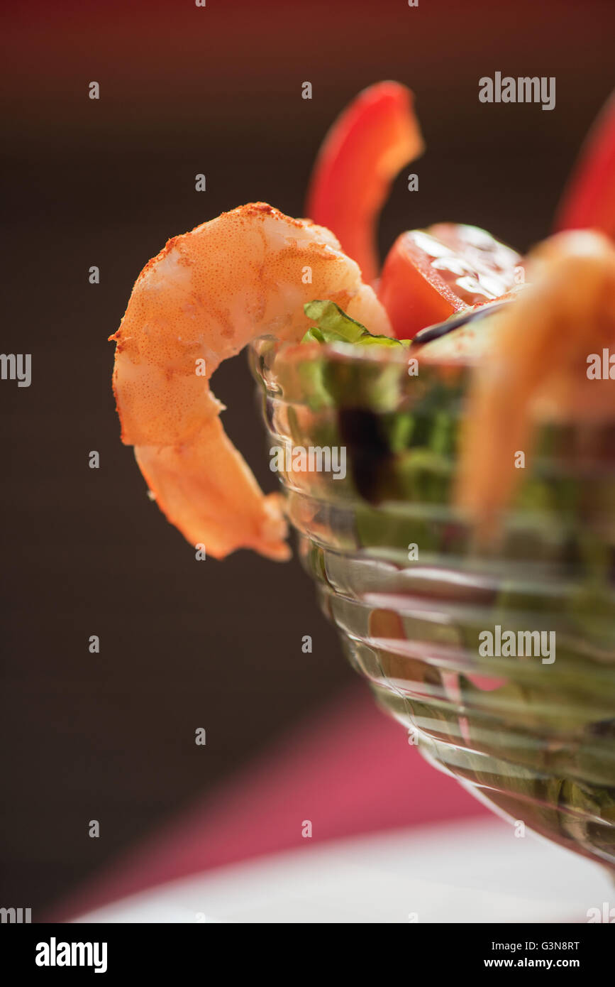 salad with cooked shrimp Stock Photo - Alamy