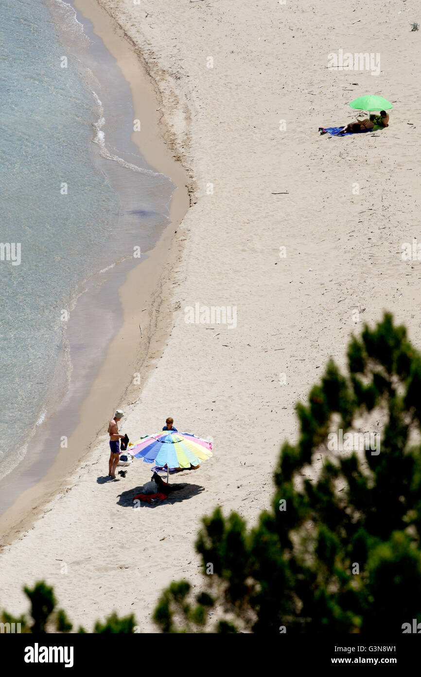 Voidokilia beach just north of Yialova and Pylos on the Messinian coast Southern Peloponnese Greece Stock Photo